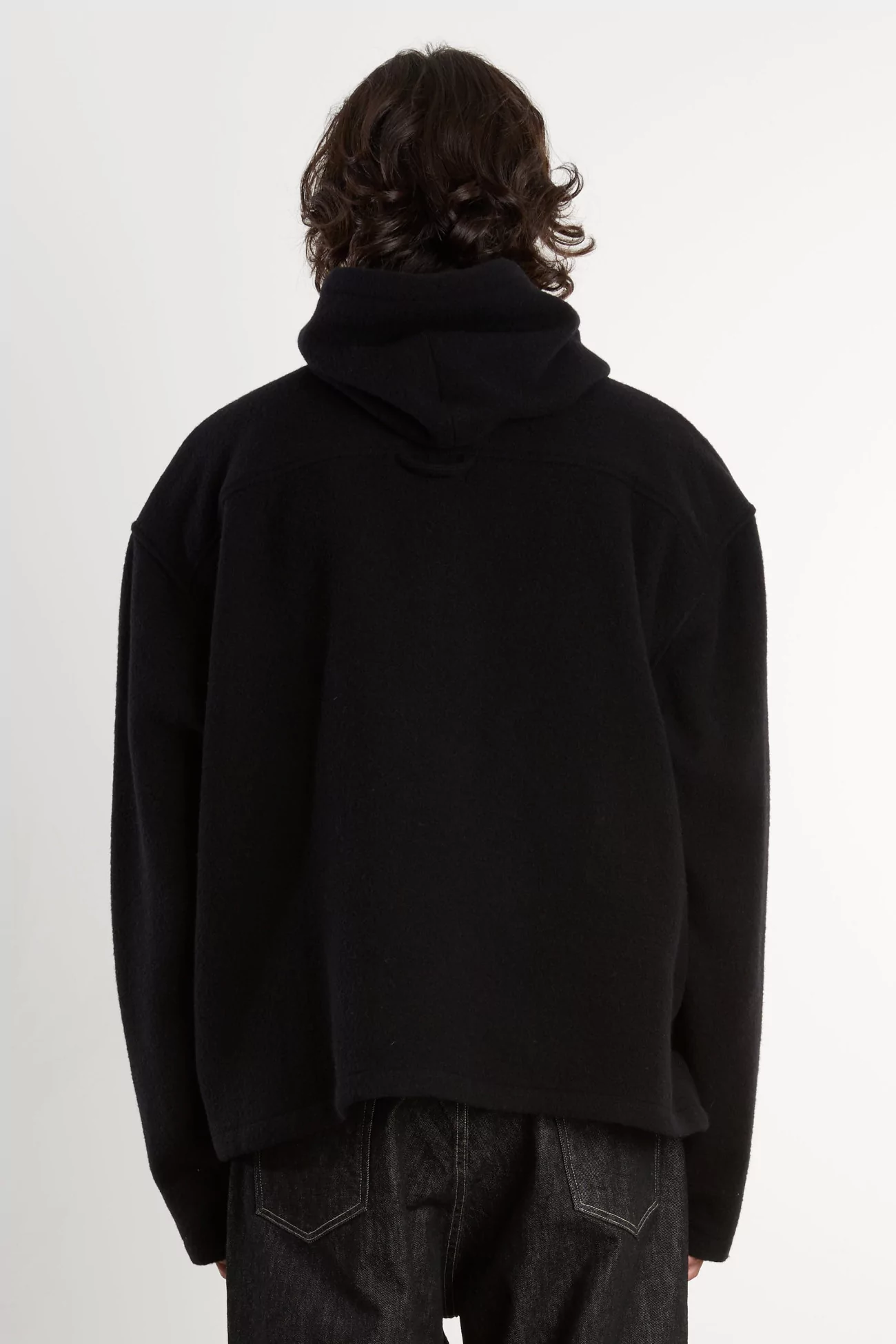 Hoodie Fleece Homme Laine Naturelle RIER – Noir | Centre Commercial