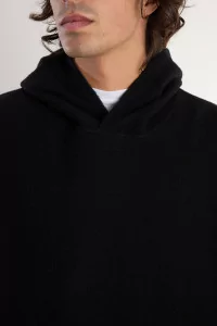 RIER Natural Wool Fleece Hoodie – Black | Centre Commercial