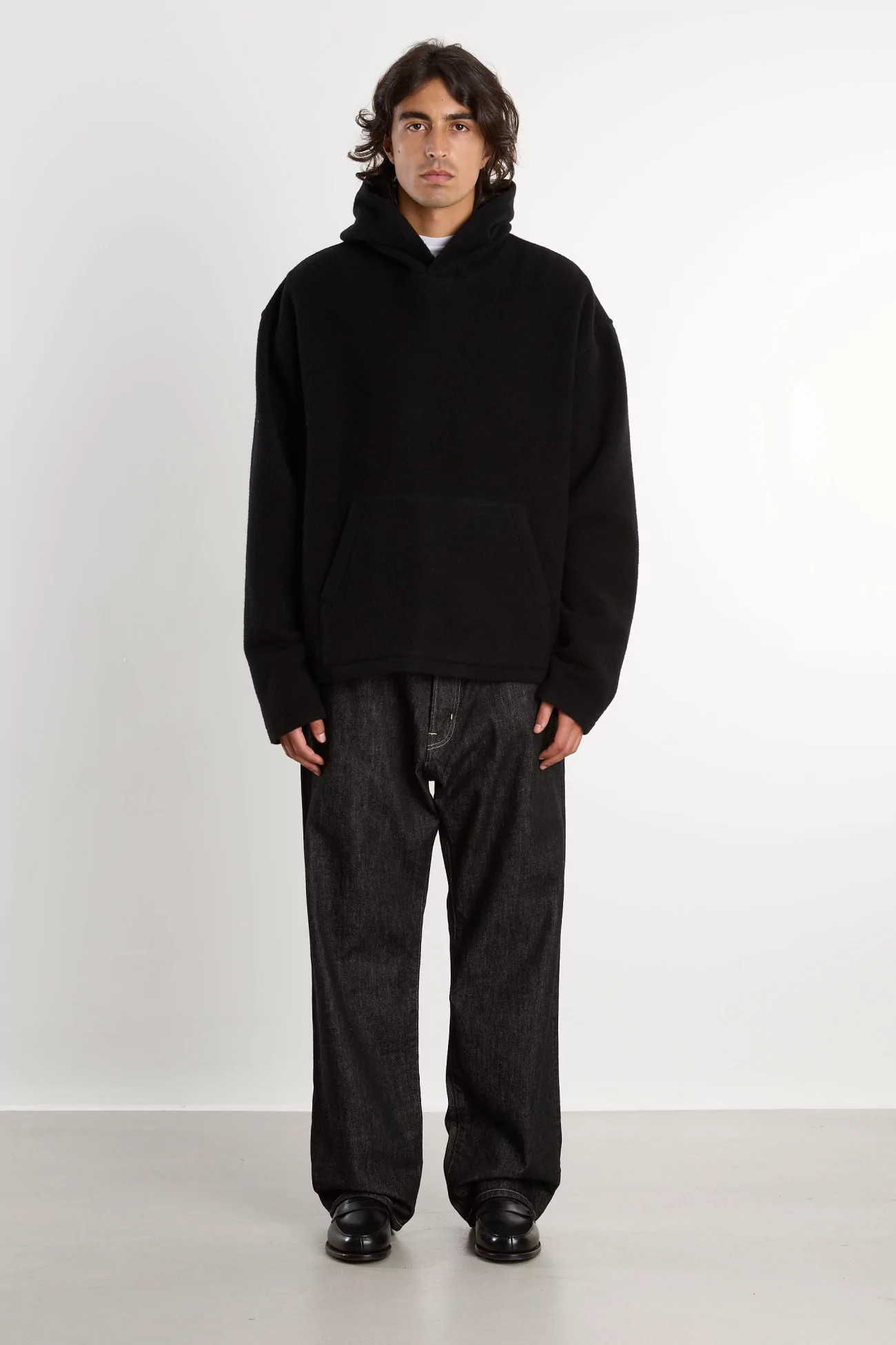 RIER Natural Wool Fleece Hoodie – Black | Centre Commercial