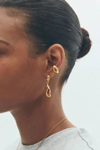 Simuero Naranja Hoop Earrings Gold Plated Citrine | Centre Commercial