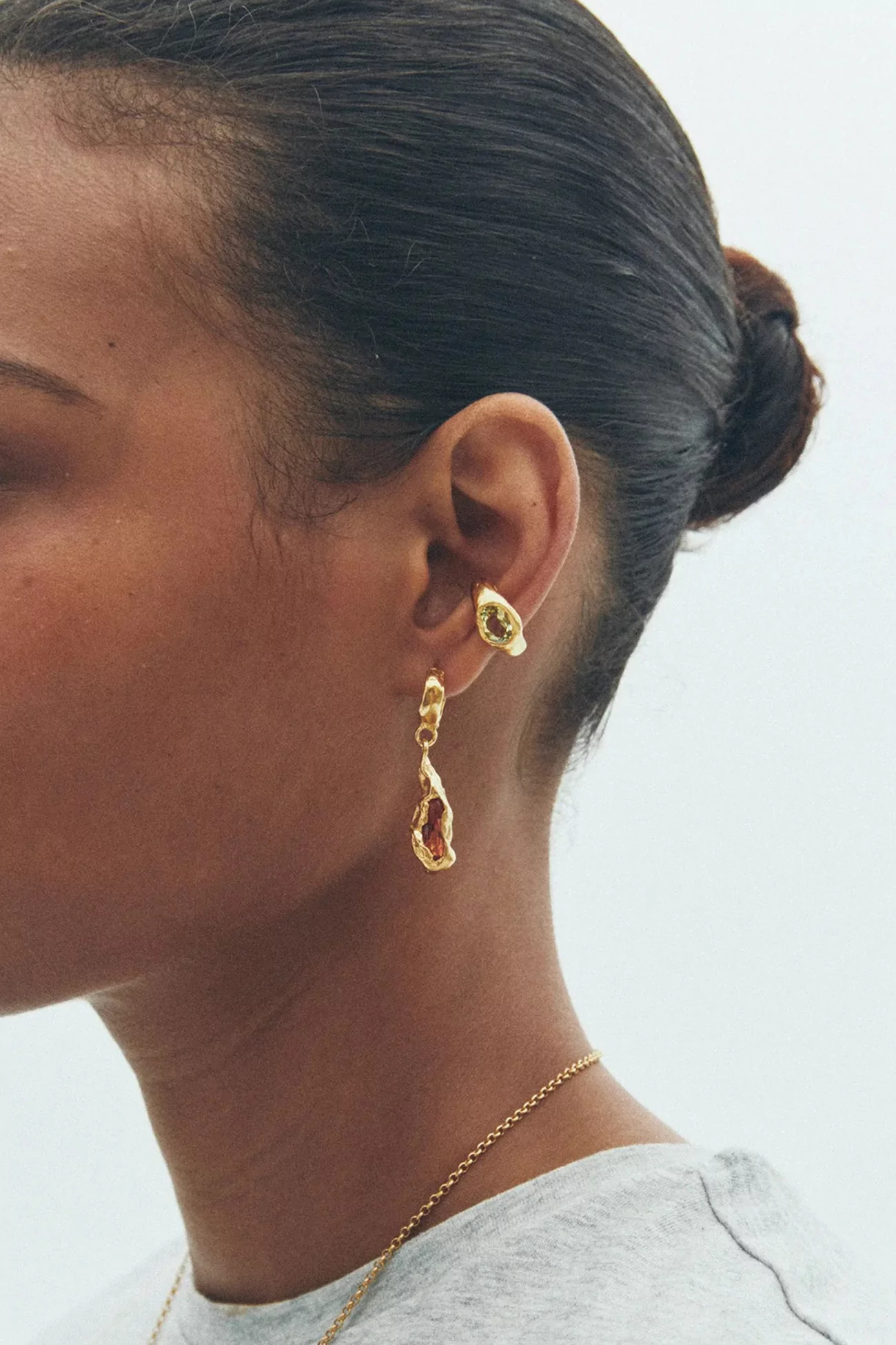Simuero Naranja Hoop Earrings Gold Plated Citrine | Centre Commercial