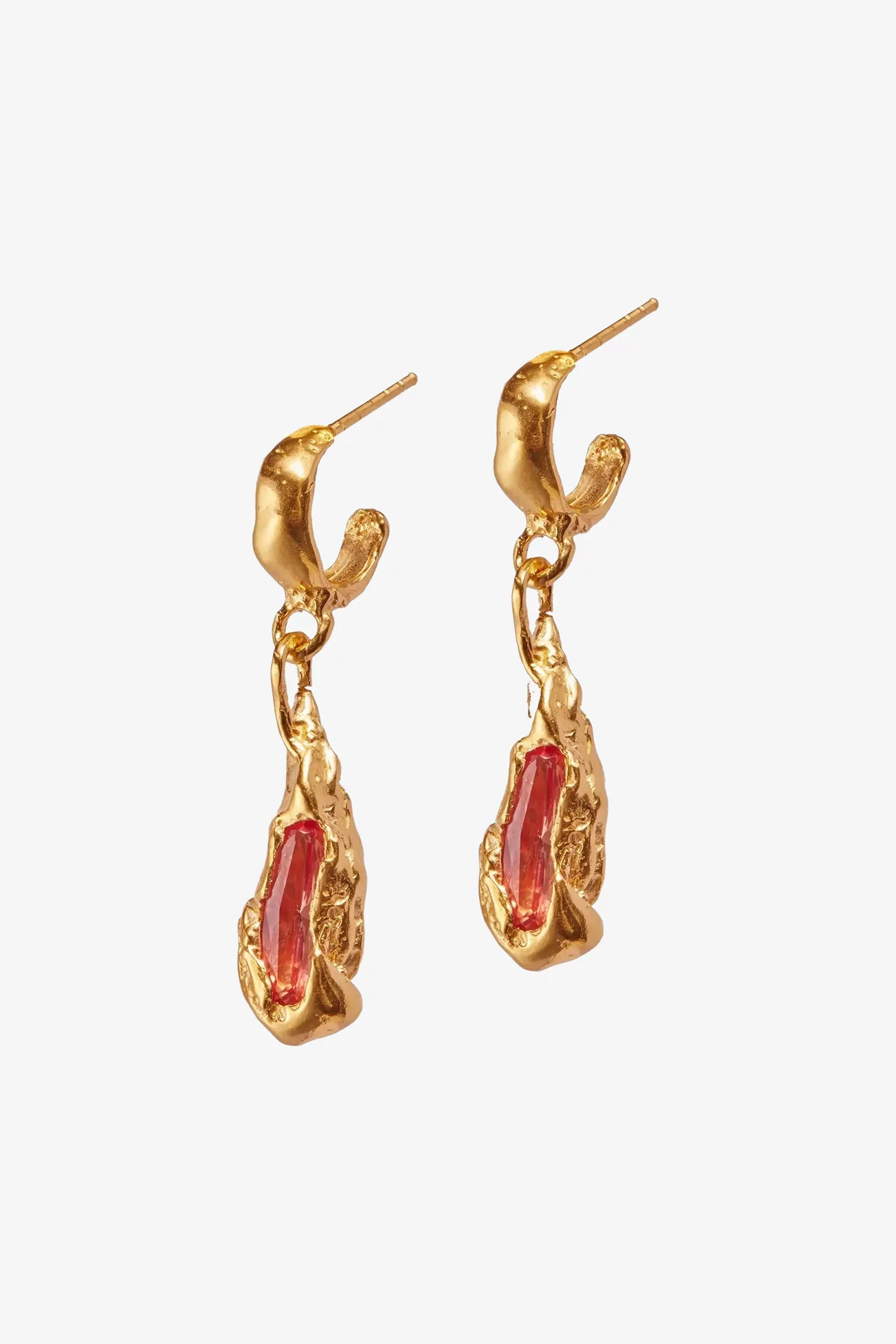 Simuero Naranja Hoop Earrings Gold Plated Citrine | Centre Commercial
