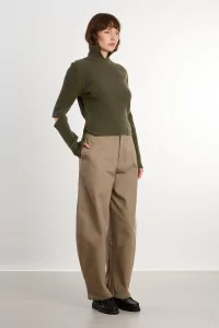 YMC Peeka Jumper Virgin Wool Cropped – Dark Green | Centre Commercial