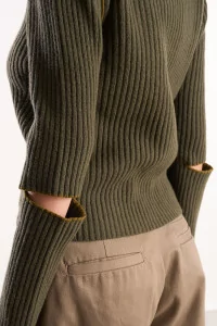 YMC Peeka Jumper Virgin Wool Cropped – Dark Green | Centre Commercial