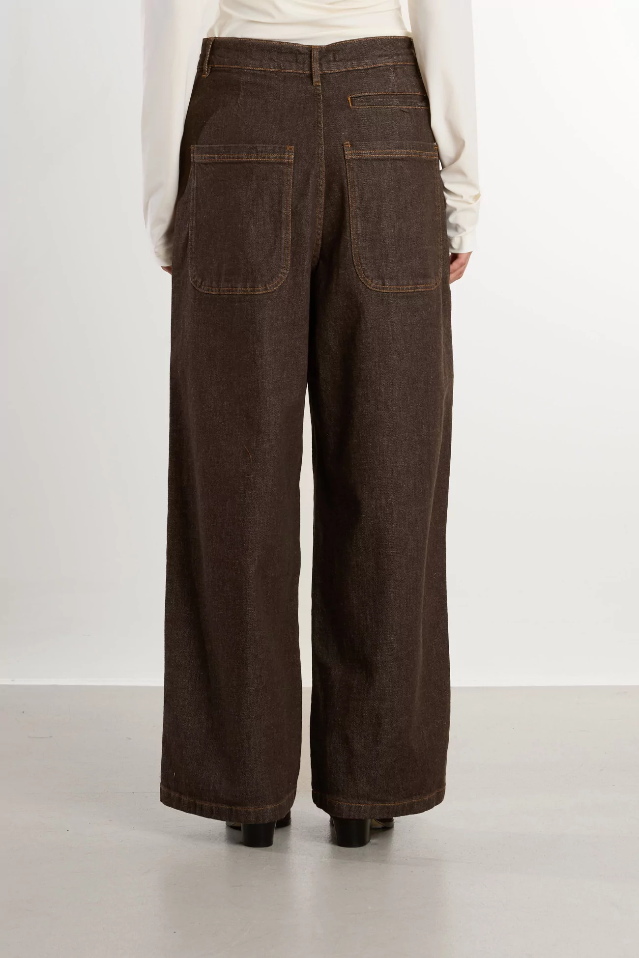 YMC Replacement Jeans Organic Cotton Wide Leg – Brown | Centre Commercial