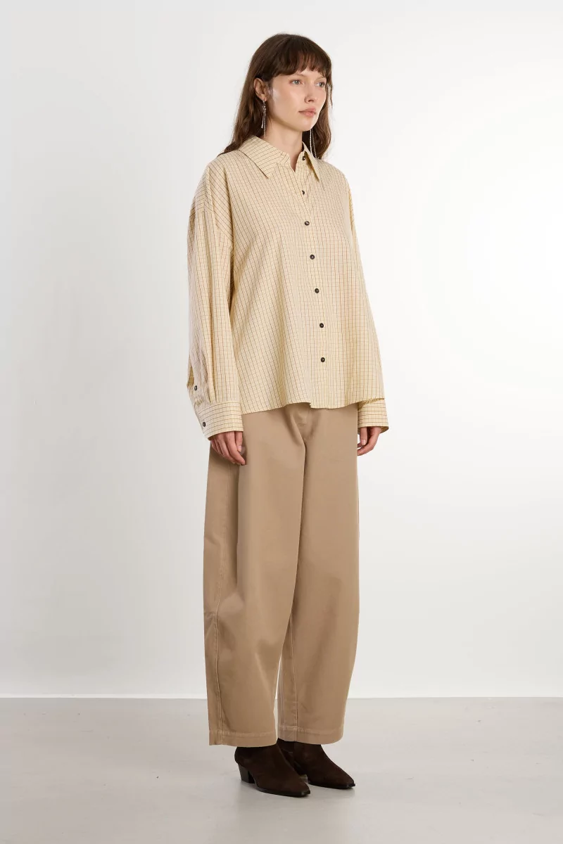 Cordera Checked Cotton Women's Shirt – Yellow/Brown | Centre Commercial