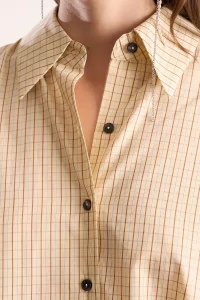 Cordera Checked Cotton Women's Shirt – Yellow/Brown | Centre Commercial