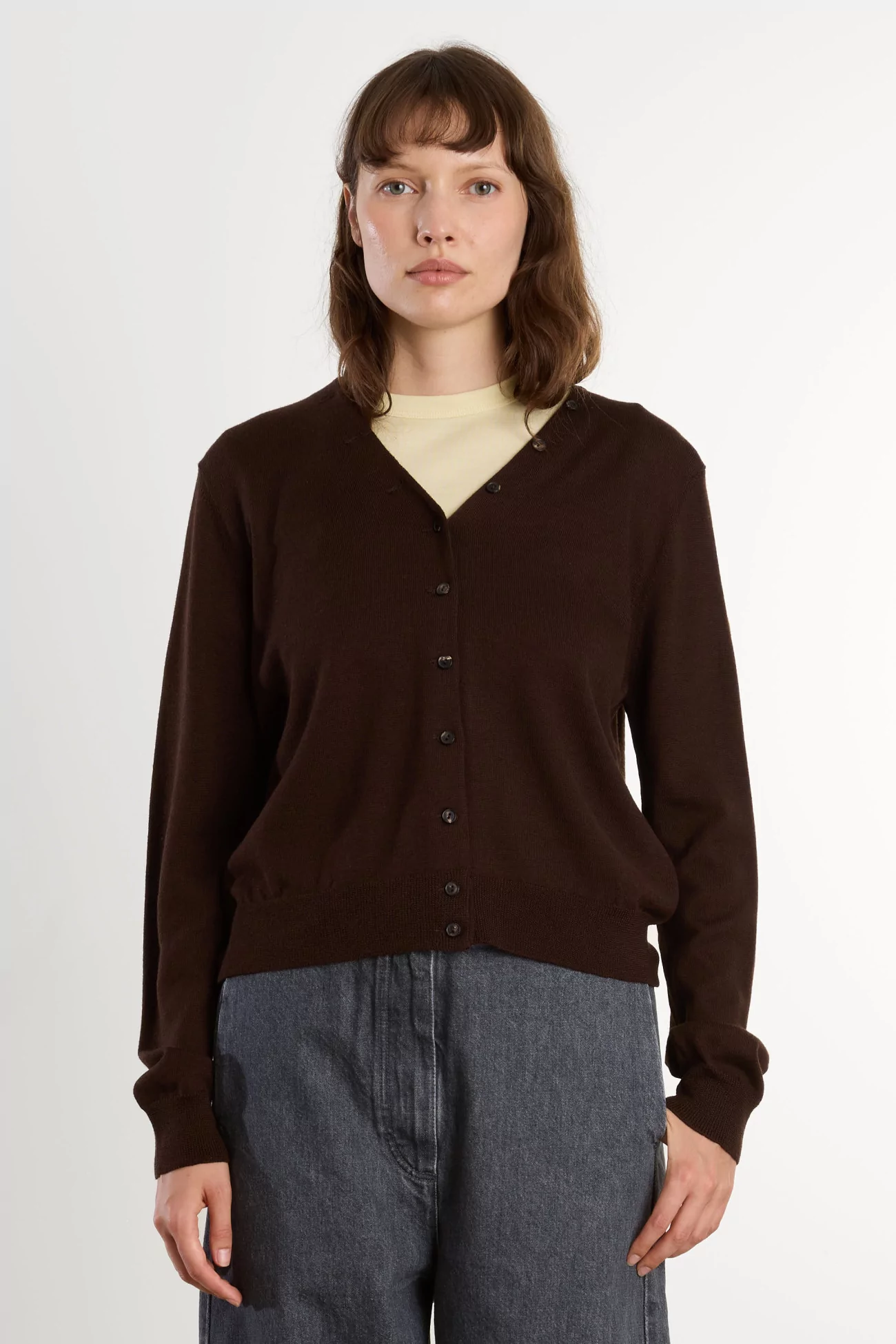 Cardigan Femme Laine Mérinos Cordera – Brown | Centre Commercial