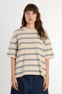 Cordera Organic Cotton Striped Women's T-Shirt – Beige | Centre Commercial