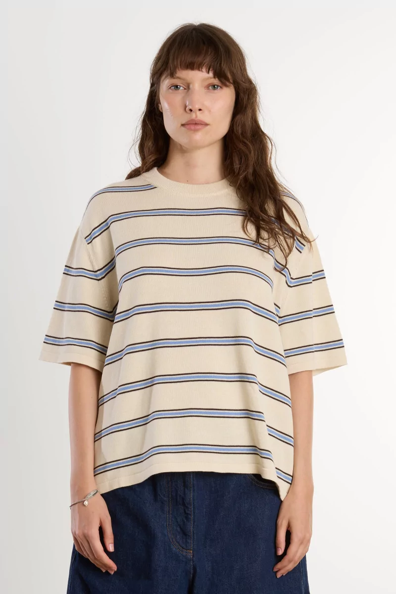 Cordera Organic Cotton Striped Women's T-Shirt – Beige | Centre Commercial