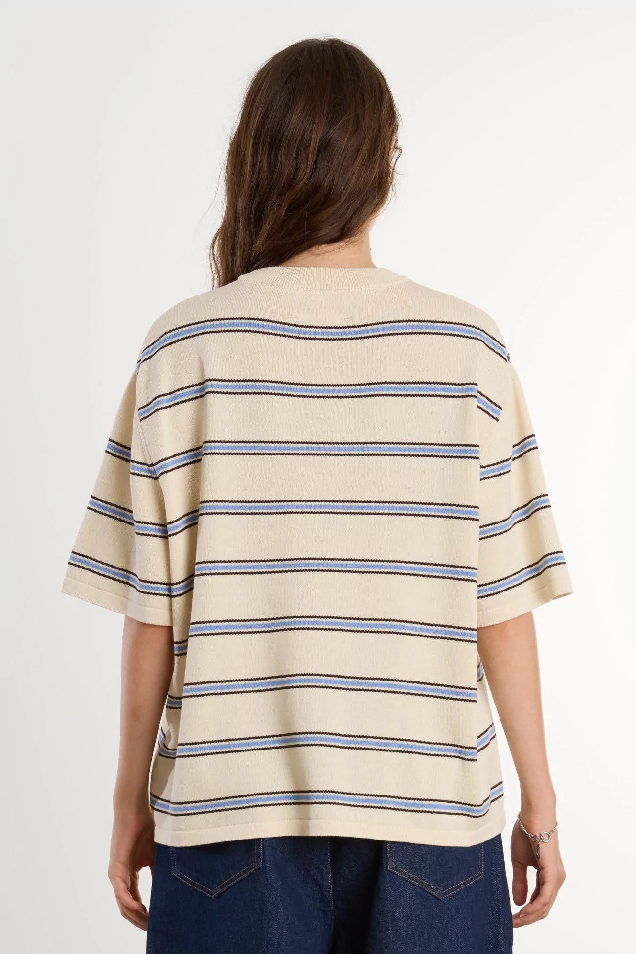 Cordera Organic Cotton Striped Women's T-Shirt – Beige | Centre Commercial