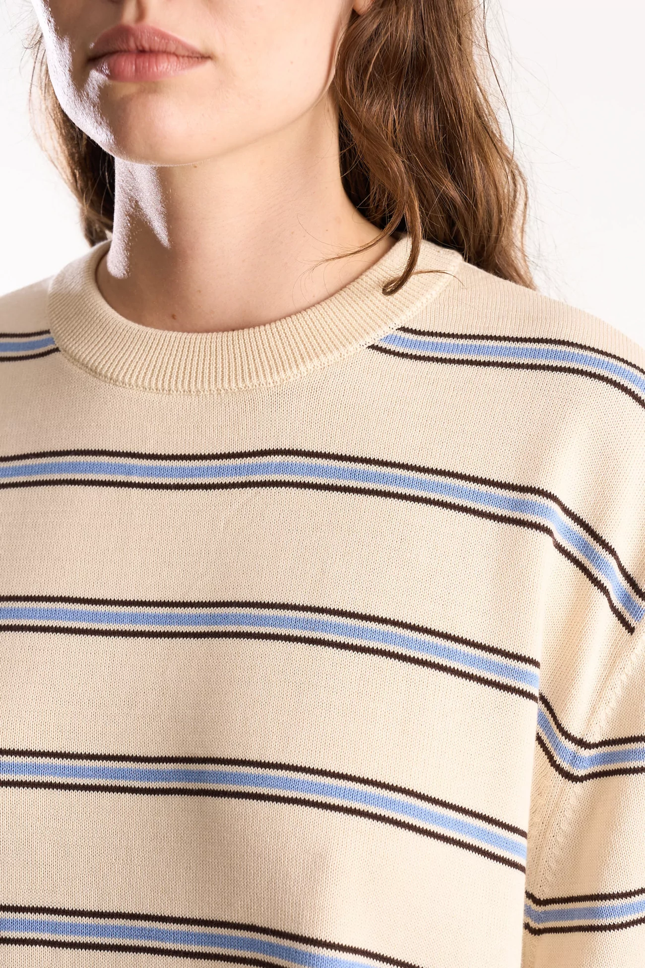 Cordera Organic Cotton Striped Women's T-Shirt – Beige | Centre Commercial