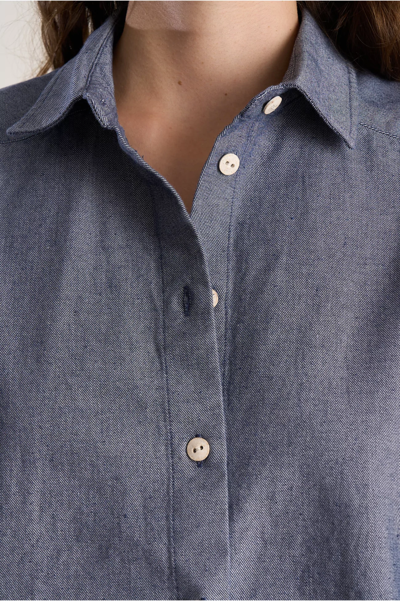 Bent Shirt Recycled Denim Organic Cotton – Dark Denim | Centre Commercial