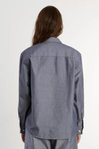 Bent Shirt Recycled Denim Organic Cotton – Dark Denim | Centre Commercial