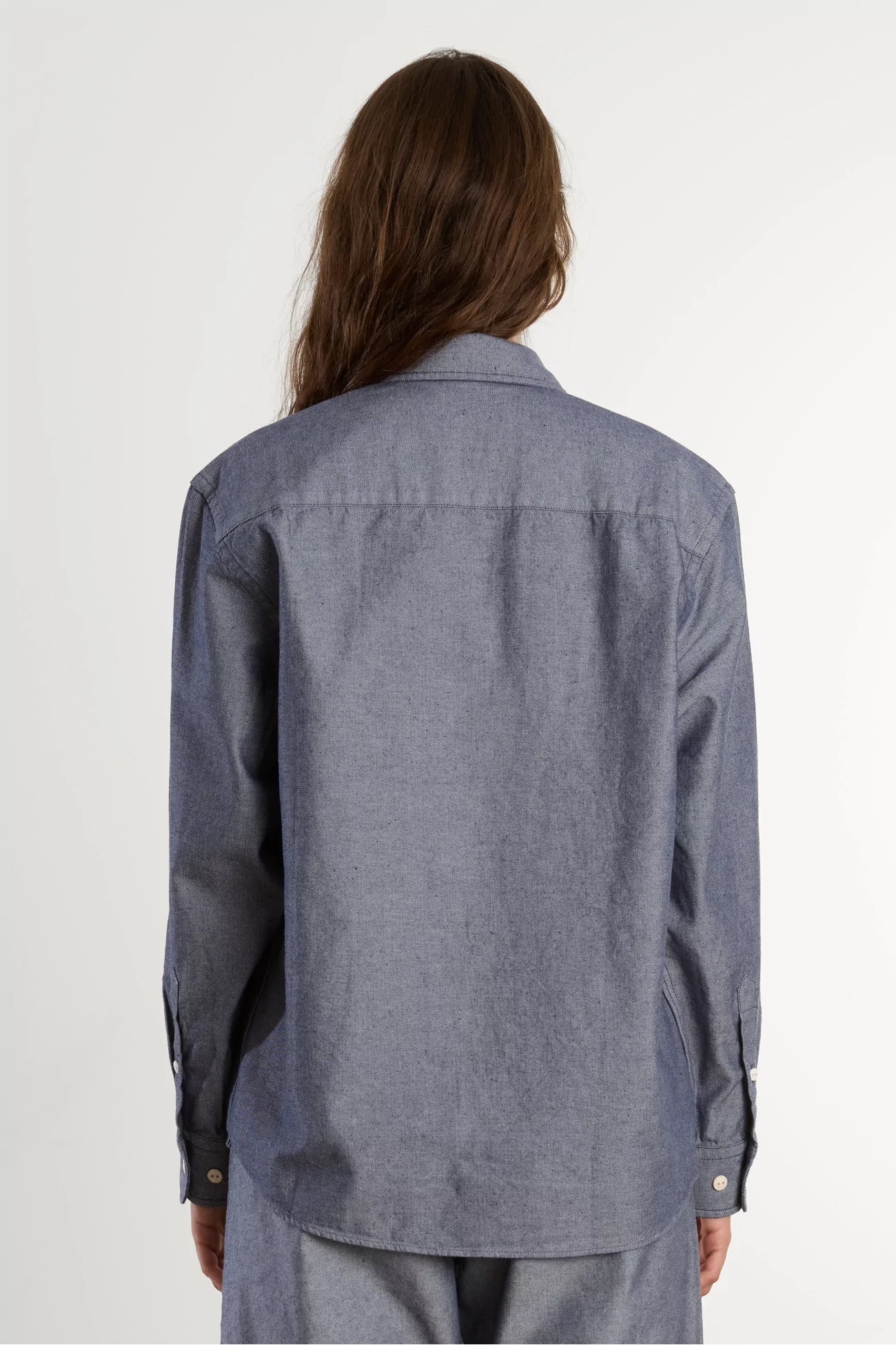 Bent Shirt Recycled Denim Organic Cotton – Dark Denim | Centre Commercial