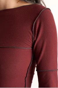 Cinder Turtleneck Ribbed Organic Cotton – Nara Red | Centre Commercial