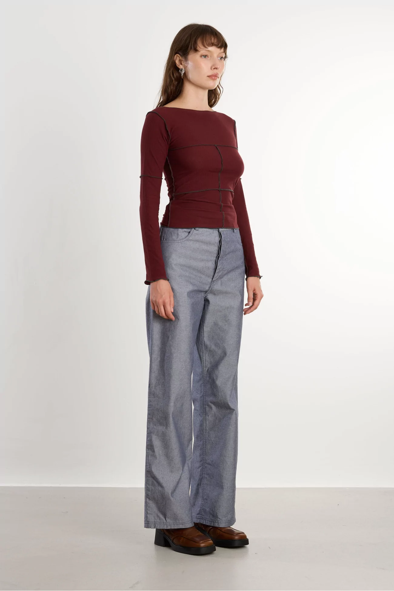Cinder Turtleneck Ribbed Organic Cotton – Nara Red | Centre Commercial