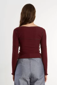 Cinder Turtleneck Ribbed Organic Cotton – Nara Red | Centre Commercial