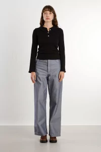 Dual Polo Long Sleeve Recycled Cotton – Black | Centre Commercial