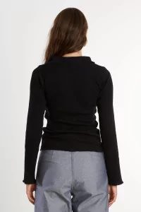 Polo Dual Manches Longues Coton Recyclé – Black | Centre Commercial