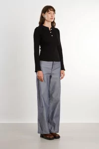 Dual Polo Long Sleeve Recycled Cotton – Black | Centre Commercial