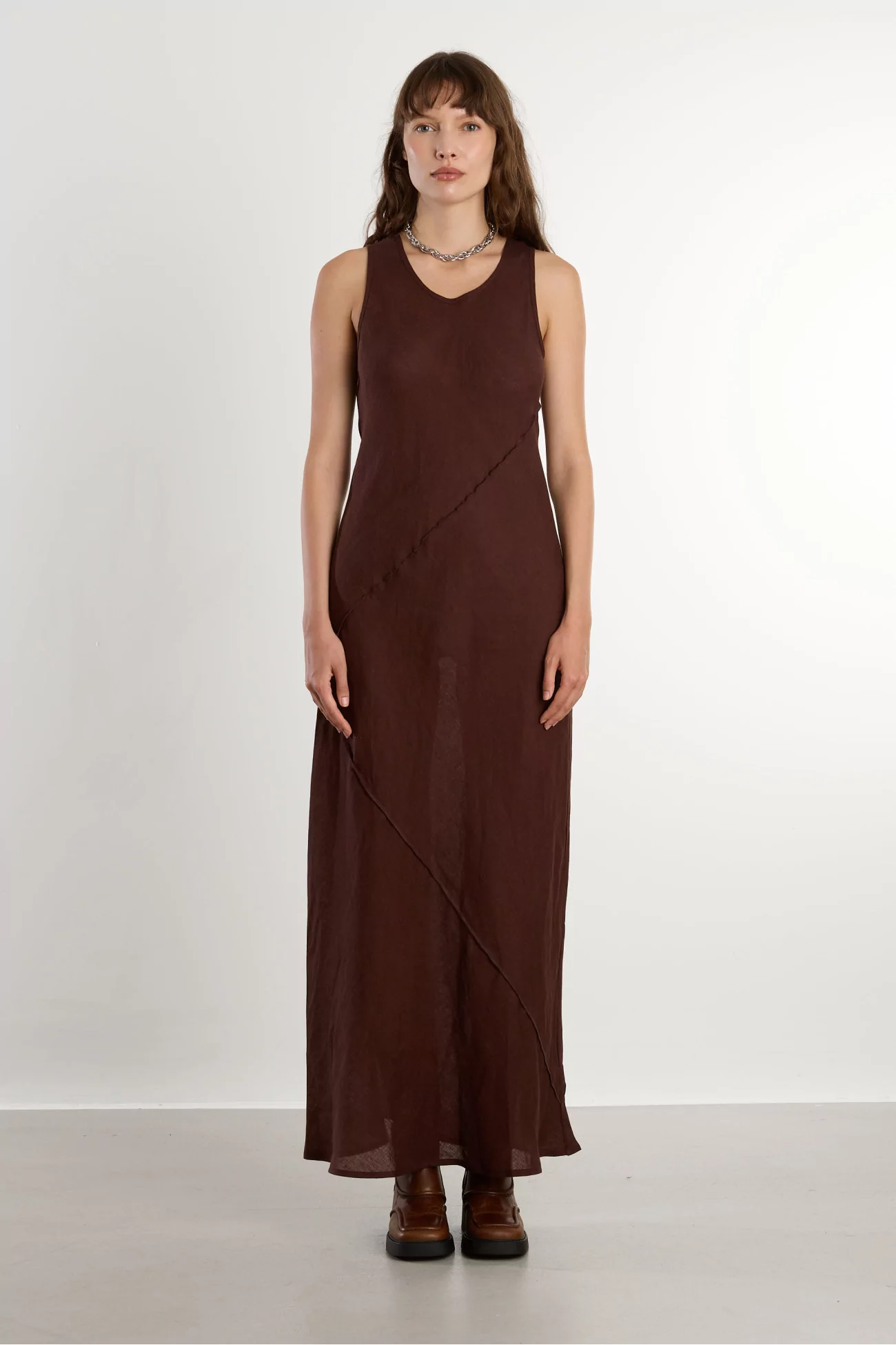 Lava Dress Fine Linen Bias Cut – Ama Brown | Centre Commercial