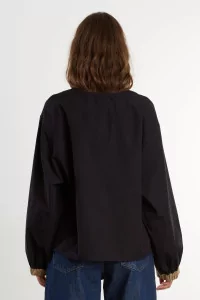 Top Moy Popeline de Coton Biologique – Black Khaki | Centre Commercial