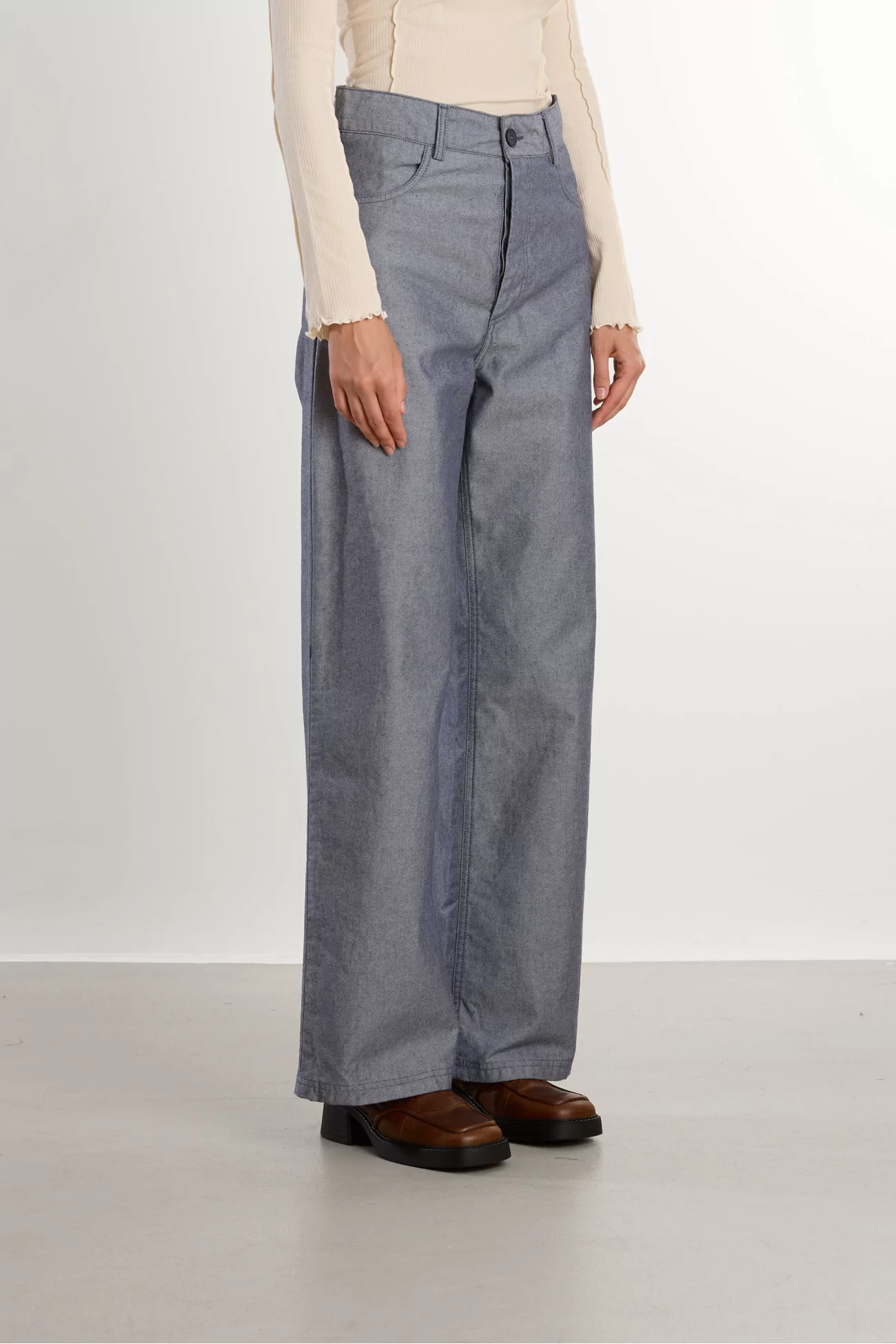 Navalo Pants Recycled Denim High Waist – Dark Denim | Centre Commercial