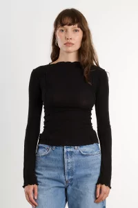 T-shirt Omato Manches Longues Coton Bio – Black | Centre Commercial