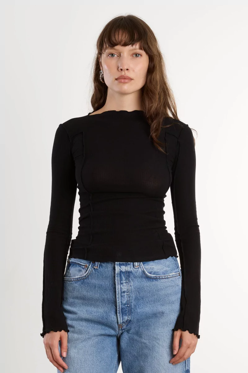Omato Long Sleeve Tee Organic Cotton – Black | Centre Commercial