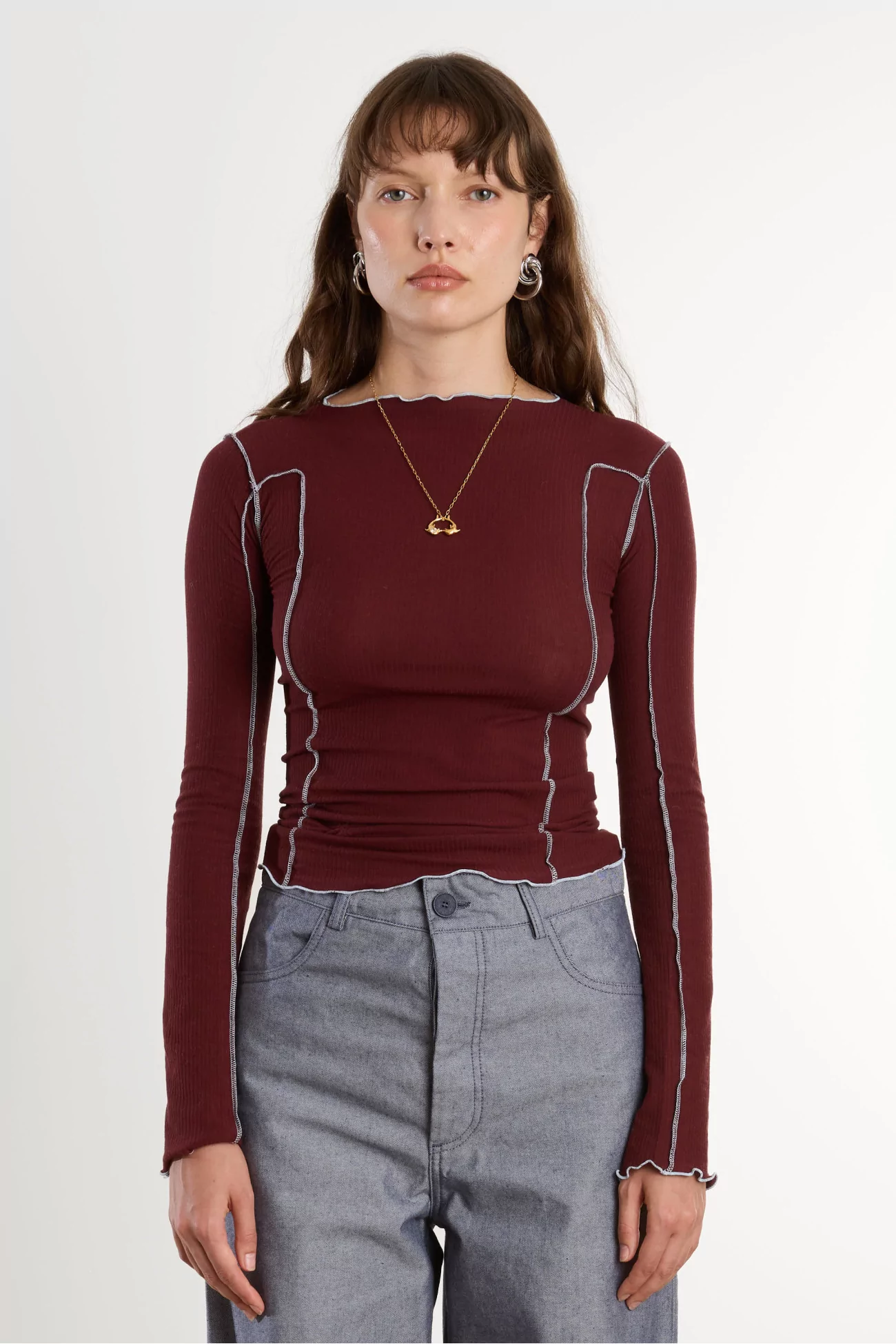 Omato Long Sleeve Tee Organic Cotton – Nara Red | Centre Commercial