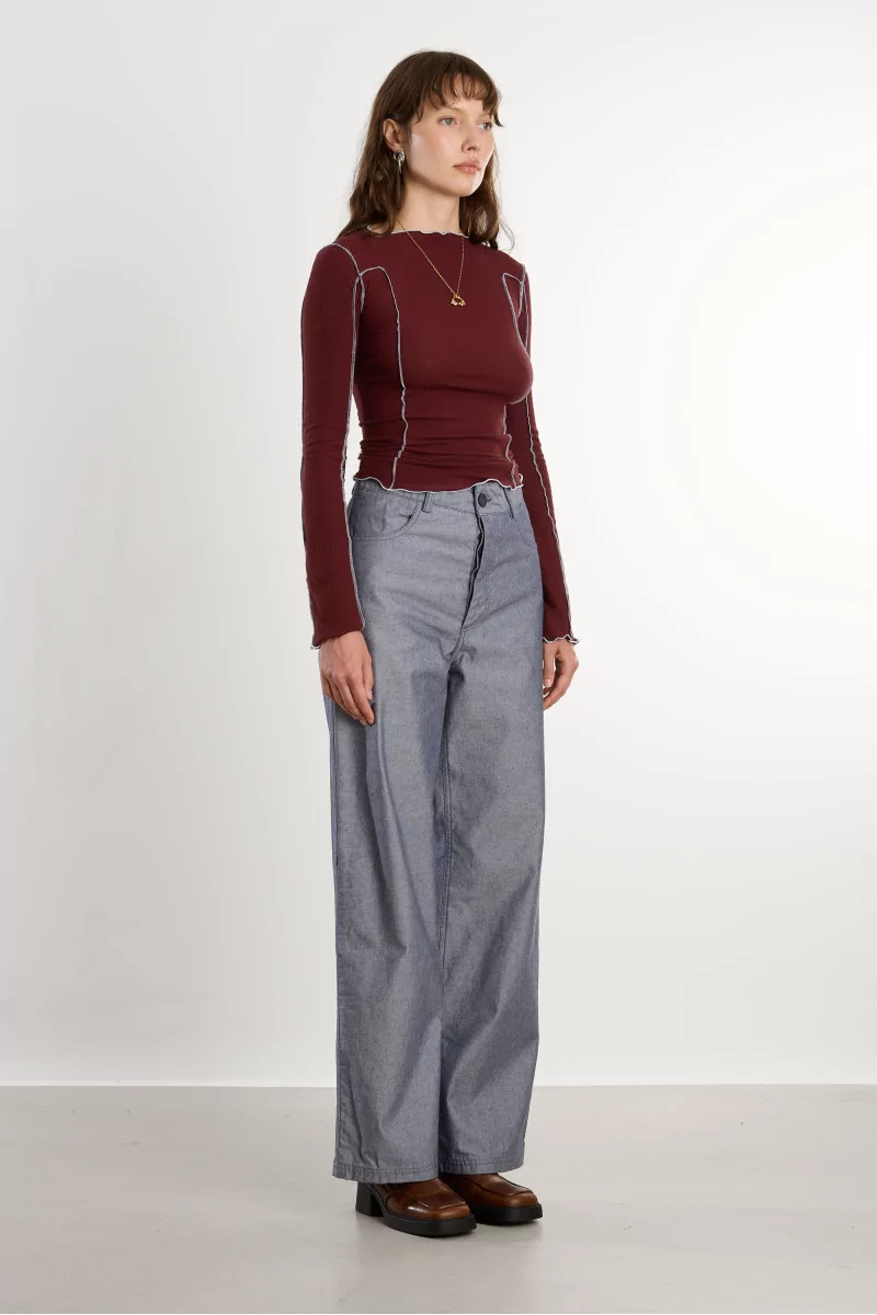 Omato Long Sleeve Tee Organic Cotton – Nara Red | Centre Commercial