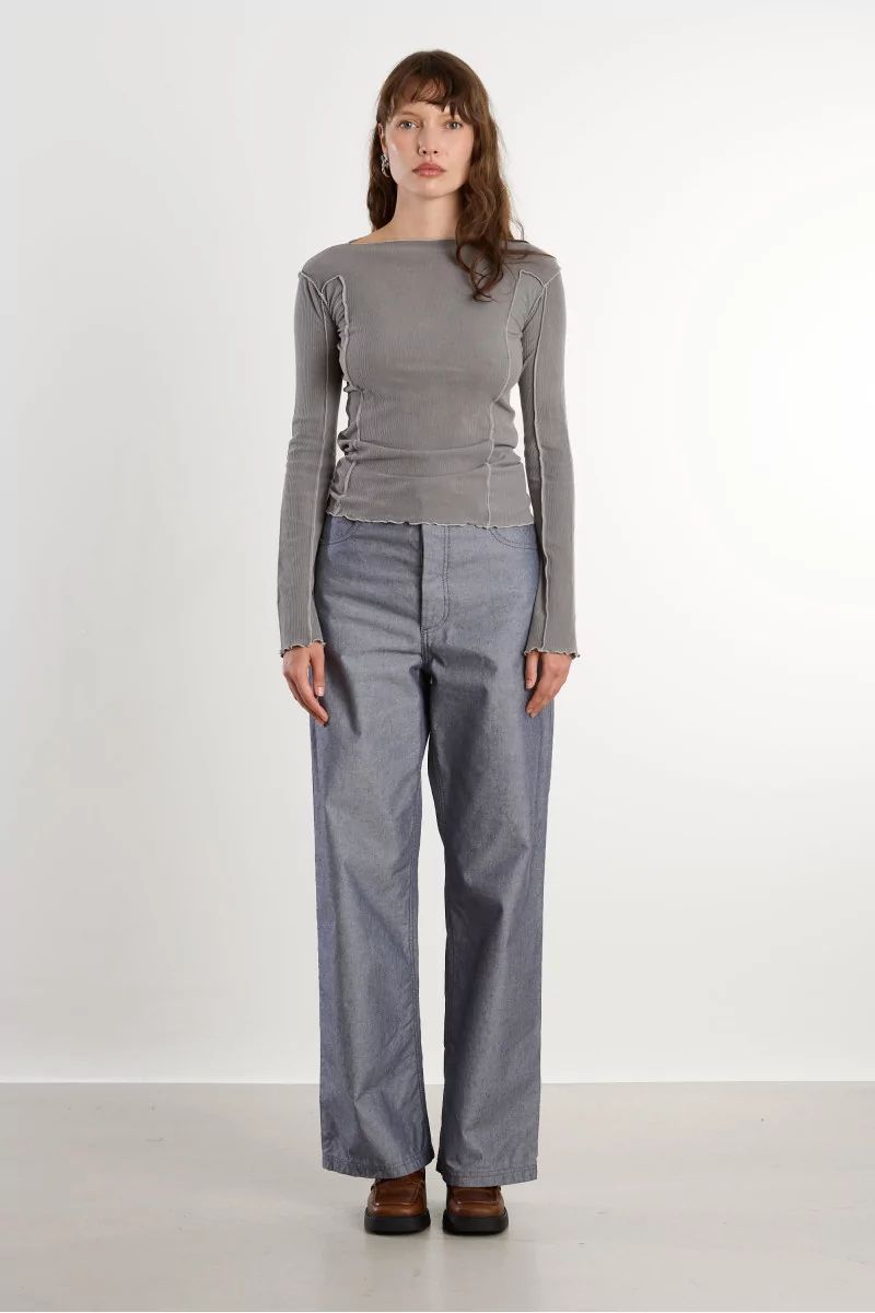 Omato Long Sleeve Tee Mineral Dye – Elie Grey | Centre Commercial