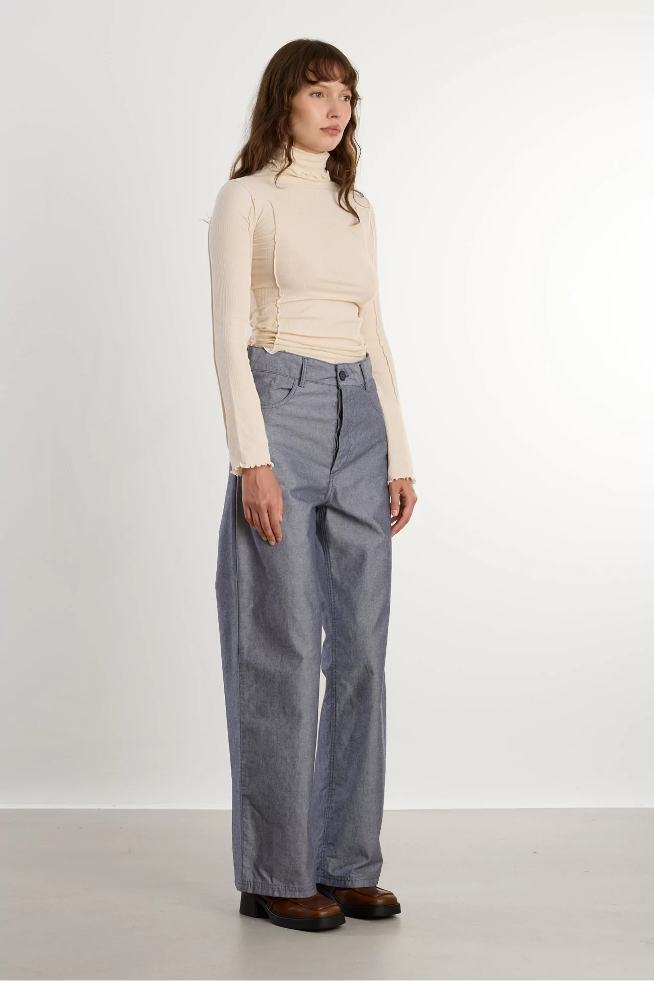 Col Roulé Omato Coton Bio Côtelé – Off White | Centre Commercial