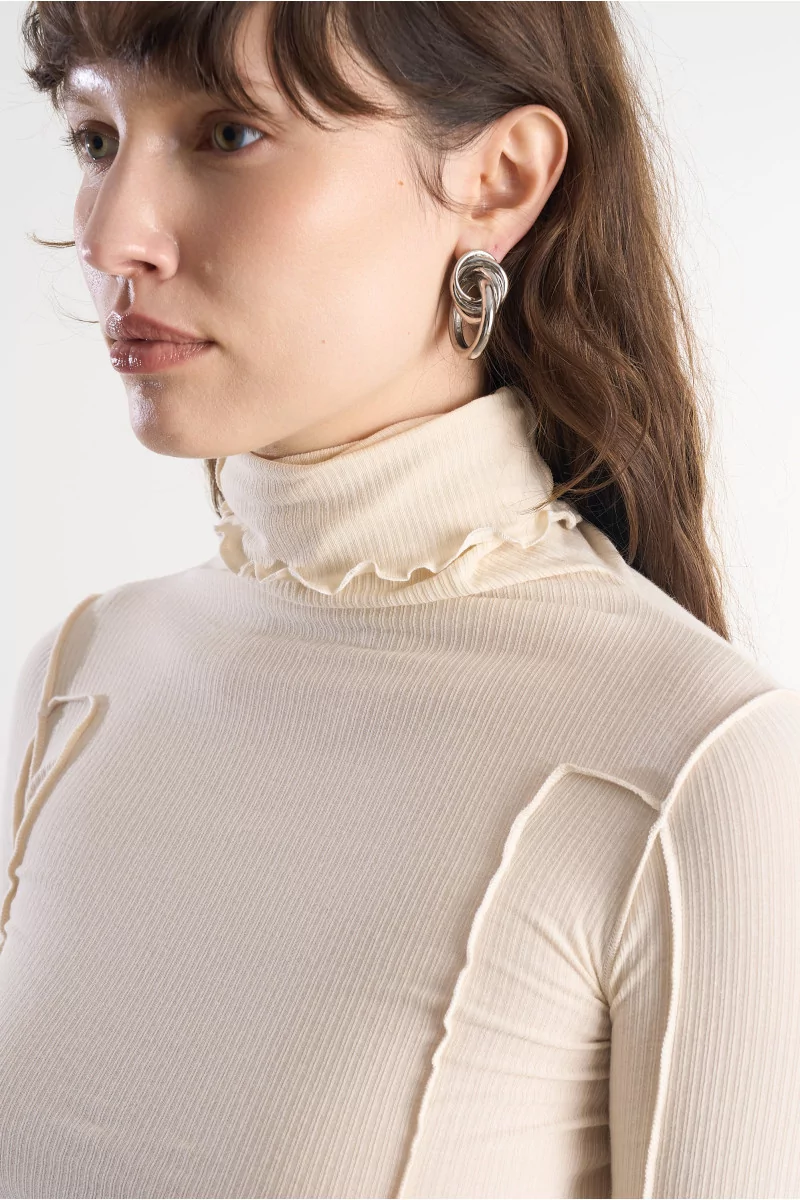 Omato Turtleneck Ribbed Organic Cotton – Off White | Centre Commercial