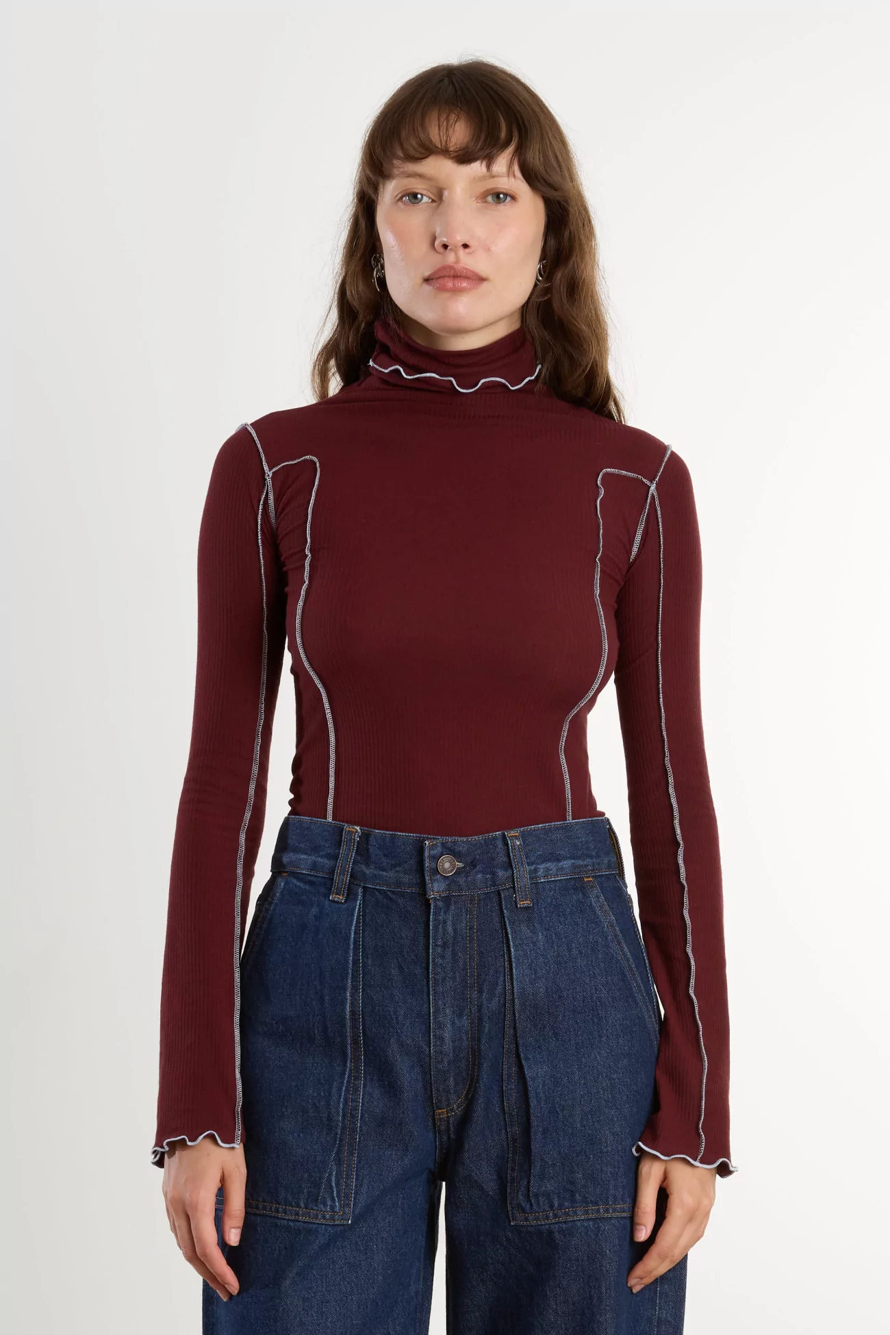 Omato Turtleneck Ribbed Organic Cotton – Nara Red | Centre Commercial
