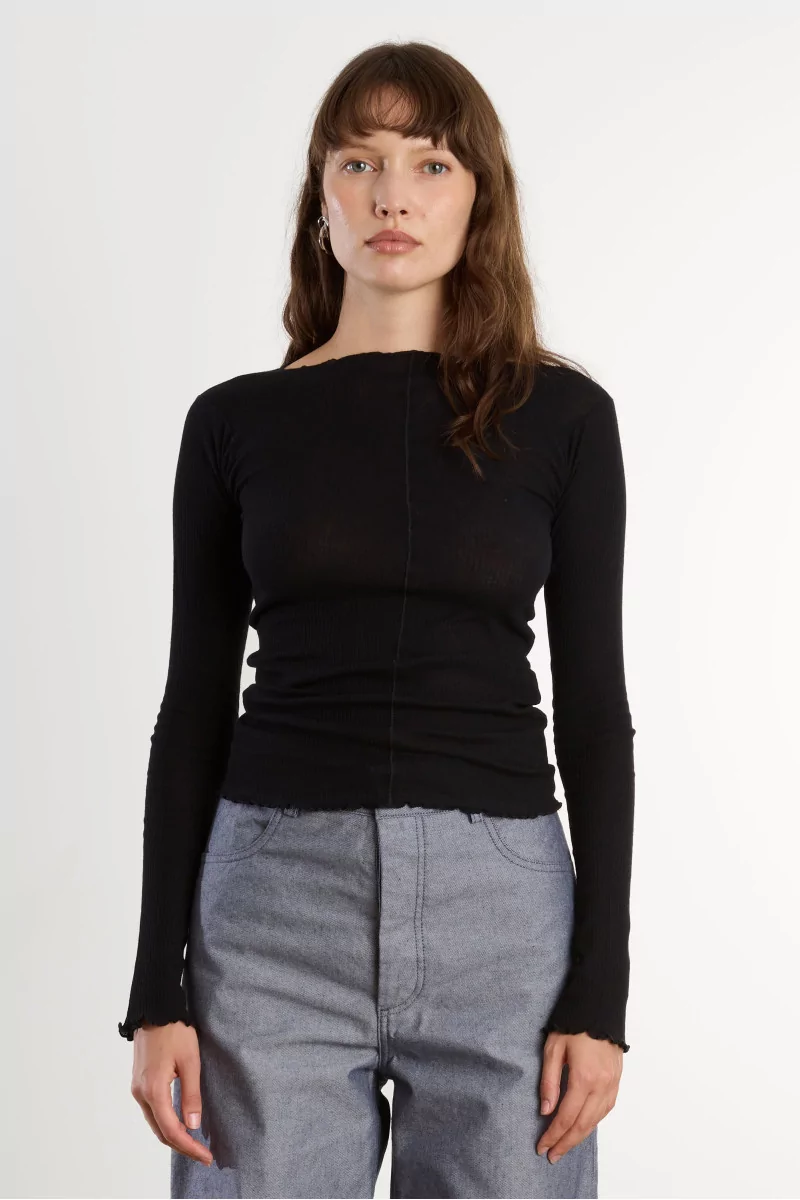 Pama Long Sleeve Tee Organic Cotton – Black | Centre Commercial