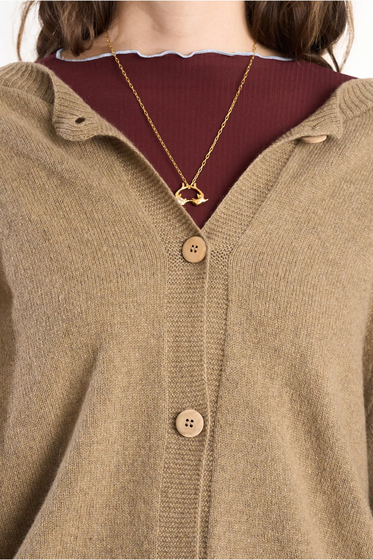 Soar Cardigan Recycled Cashmere Women – Rovere Brown | Centre Commercial
