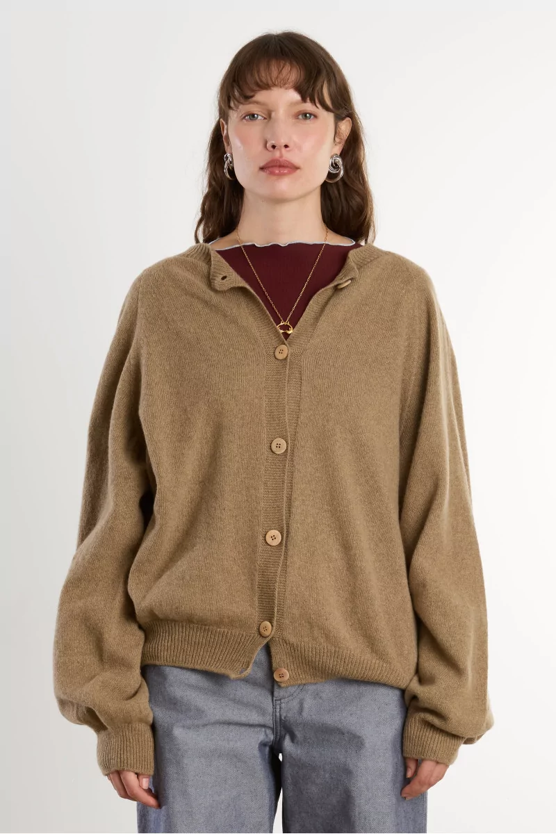 Soar Cardigan Recycled Cashmere Women – Rovere Brown | Centre Commercial
