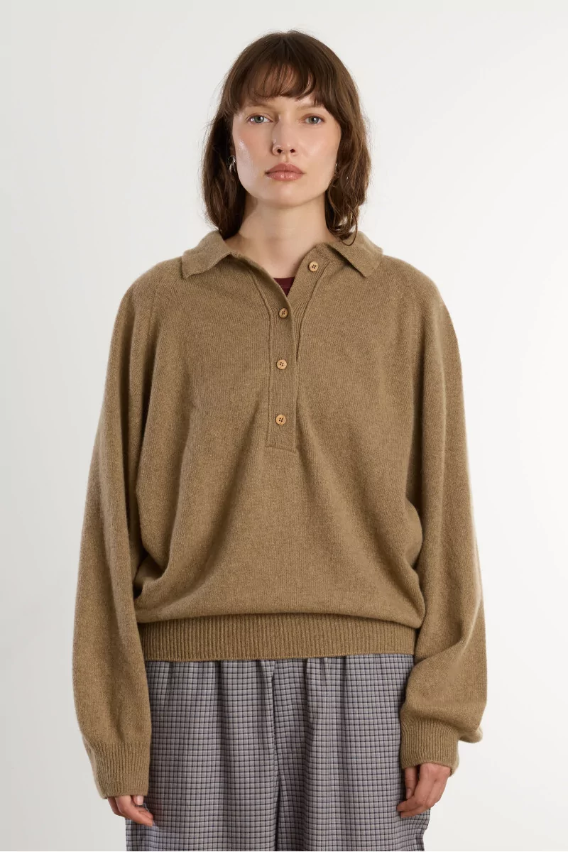 Soar Polo Recycled Cashmere Women – Rovere Brown | Centre Commercial