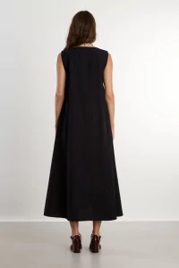 Robe Tres Popeline de Coton Biologique – Black | Centre Commercial