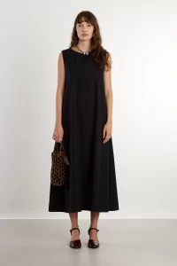 Tres Dress Organic Cotton Poplin – Black | Centre Commercial