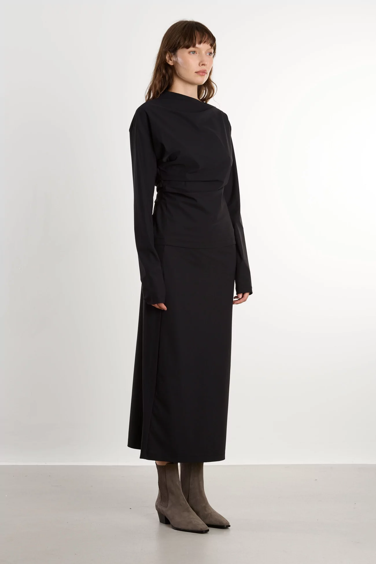 Women's Asymmetric Long Sleeve Top REYEM – Black | Centre Commercial