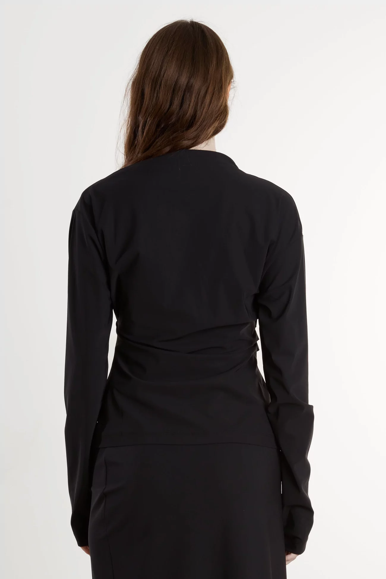 Top Femme Manches Longues Asymétrique REYEM – Black | Centre Commercial