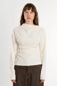 Women's Asymmetric Long Sleeve Top REYEM – Off-white | Centre Commercial