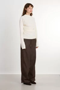 Women's Asymmetric Long Sleeve Top REYEM – Off-white | Centre Commercial