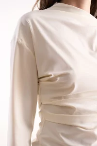 Women's Asymmetric Long Sleeve Top REYEM – Off-white | Centre Commercial