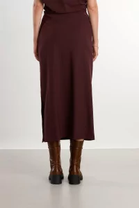 Women's Asymmetric Midi Skirt REYEM – Cordovan | Centre Commercial
