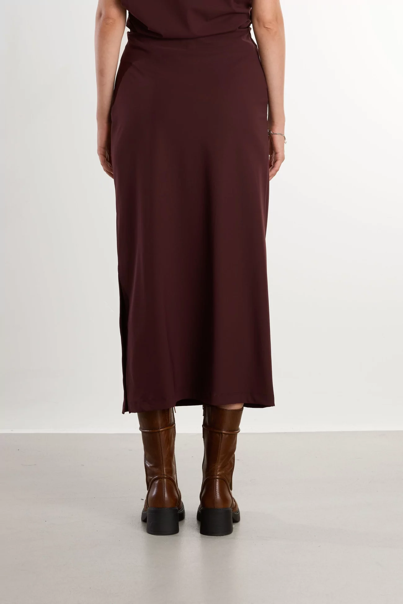 Women's Asymmetric Midi Skirt REYEM – Cordovan | Centre Commercial