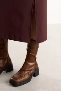Women's Asymmetric Midi Skirt REYEM – Cordovan | Centre Commercial